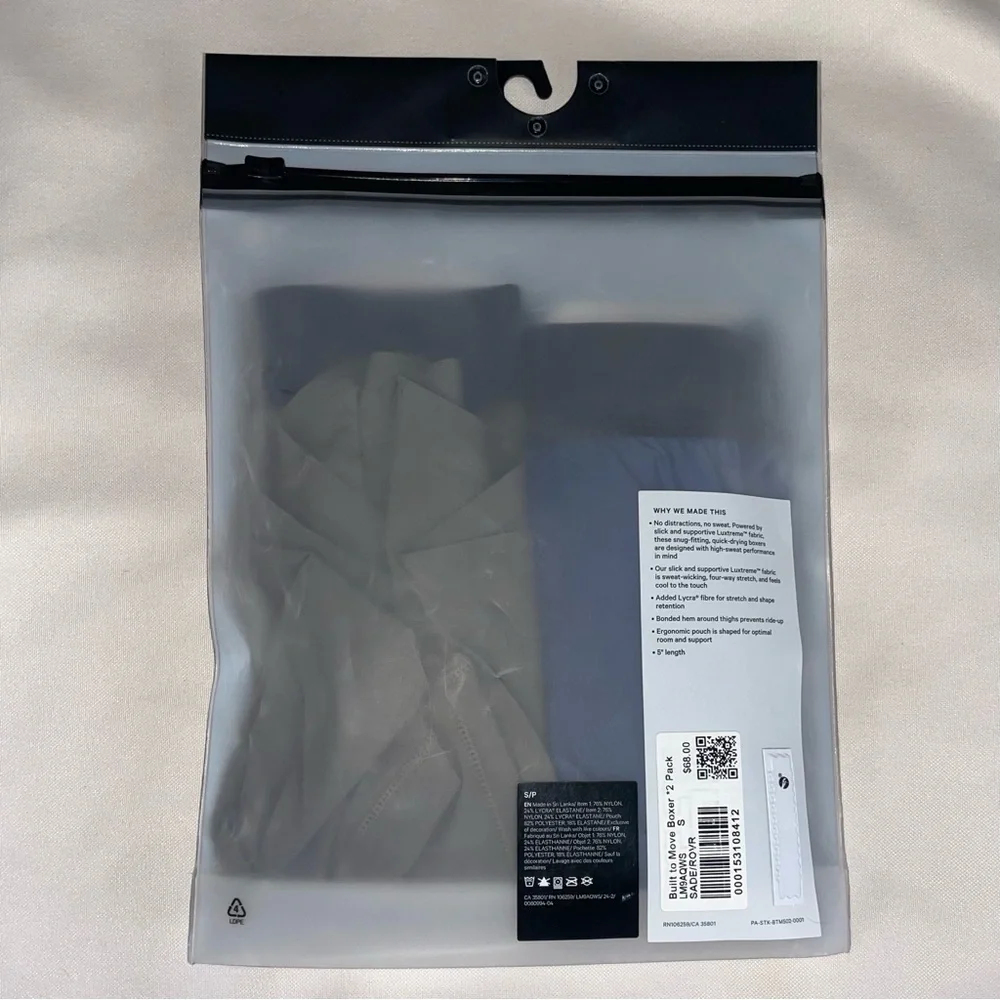 Lululemon Men’s Small Luxtreme Boxer 5”, 2-Pack, MSRP $68 - Picture 3 of 4